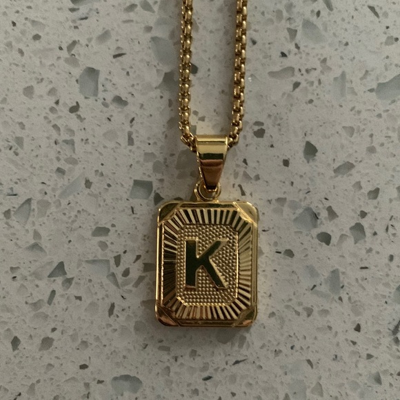 Amazon Jewelry - Gold Initial Letter Pendant Necklace - Letter K